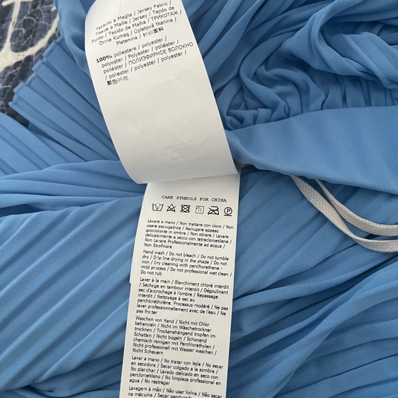 NWT Max Mara Women's CACIO Jersey Trouser Light Blue Pleated Pants Sz L 170/72A - Picture 15 of 16